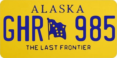 AK license plate GHR985