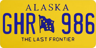 AK license plate GHR986