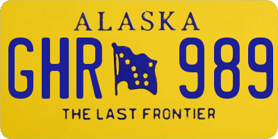 AK license plate GHR989