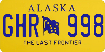 AK license plate GHR998
