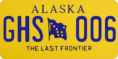 AK license plate GHS006