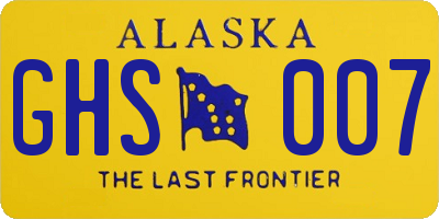 AK license plate GHS007
