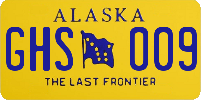 AK license plate GHS009