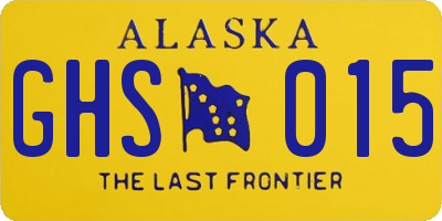 AK license plate GHS015