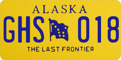 AK license plate GHS018