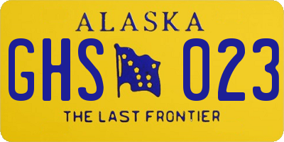 AK license plate GHS023