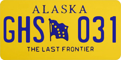 AK license plate GHS031
