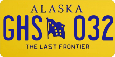 AK license plate GHS032