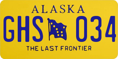 AK license plate GHS034