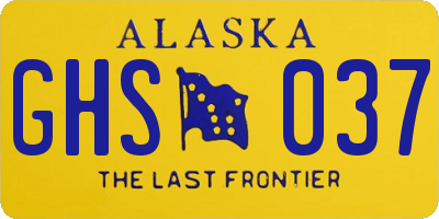 AK license plate GHS037