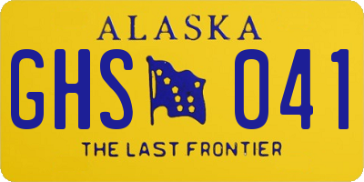 AK license plate GHS041