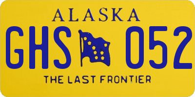 AK license plate GHS052