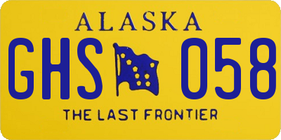 AK license plate GHS058