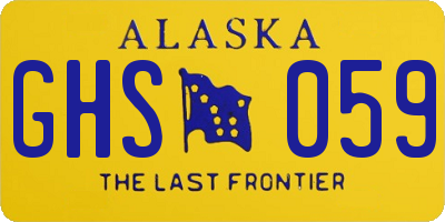AK license plate GHS059