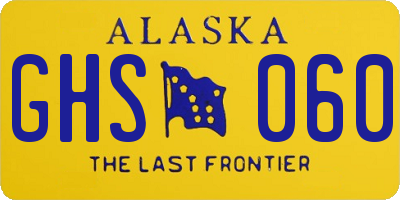 AK license plate GHS060