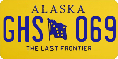 AK license plate GHS069