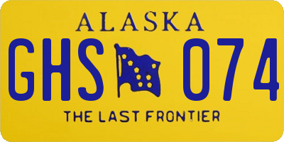 AK license plate GHS074