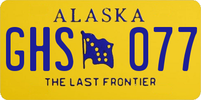 AK license plate GHS077