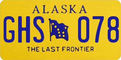AK license plate GHS078