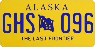 AK license plate GHS096