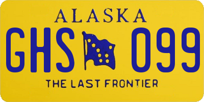AK license plate GHS099