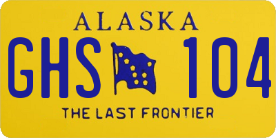 AK license plate GHS104