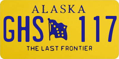 AK license plate GHS117