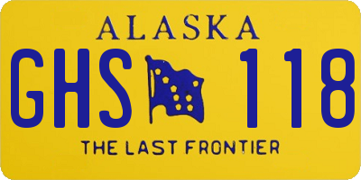 AK license plate GHS118