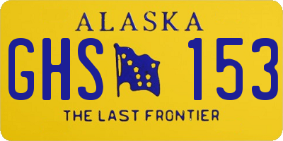 AK license plate GHS153