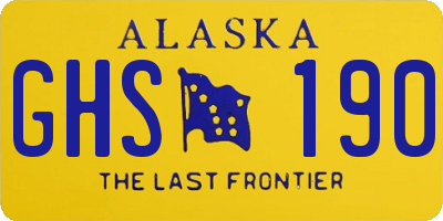 AK license plate GHS190