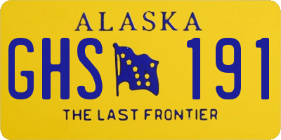 AK license plate GHS191