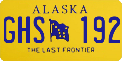 AK license plate GHS192