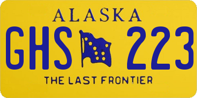 AK license plate GHS223