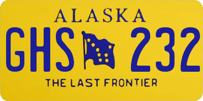 AK license plate GHS232