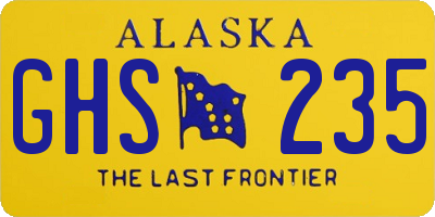 AK license plate GHS235