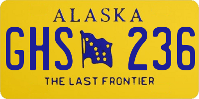 AK license plate GHS236