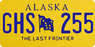 AK license plate GHS255