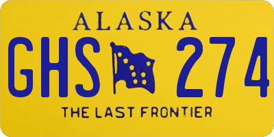 AK license plate GHS274
