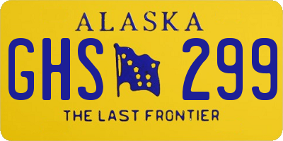 AK license plate GHS299