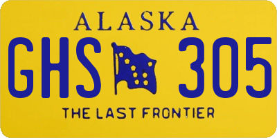 AK license plate GHS305
