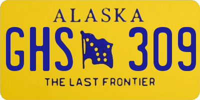 AK license plate GHS309