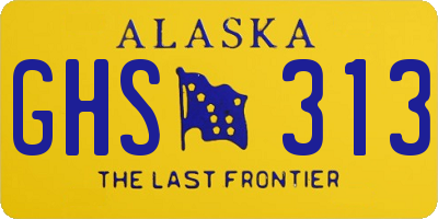 AK license plate GHS313
