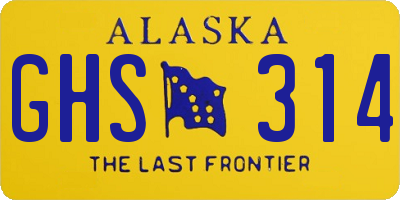 AK license plate GHS314