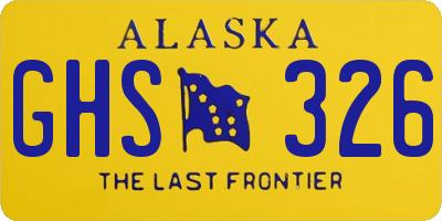 AK license plate GHS326