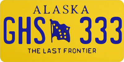 AK license plate GHS333