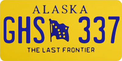 AK license plate GHS337