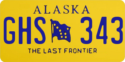 AK license plate GHS343