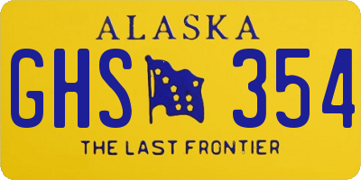 AK license plate GHS354