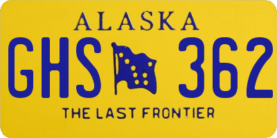 AK license plate GHS362