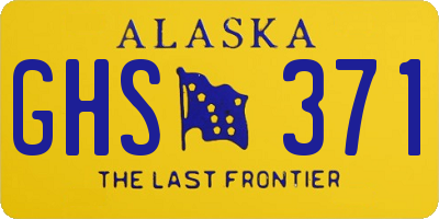 AK license plate GHS371